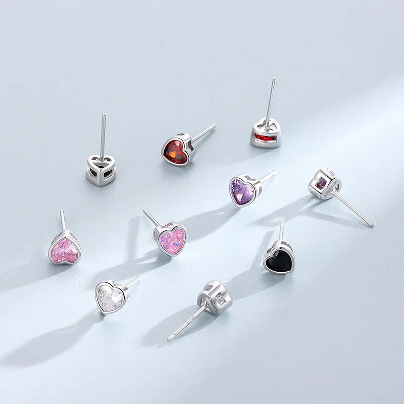 Aretes Corazón Brillante con Zirconia