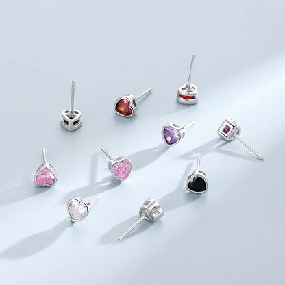 Aretes Corazón Brillante con Zirconia