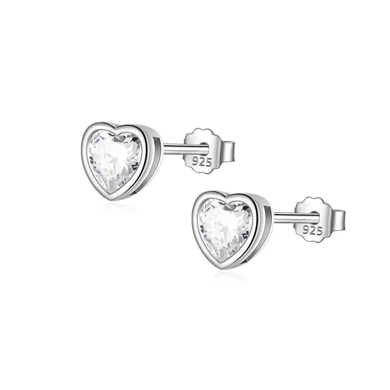Aretes Corazón Brillante con Zirconia