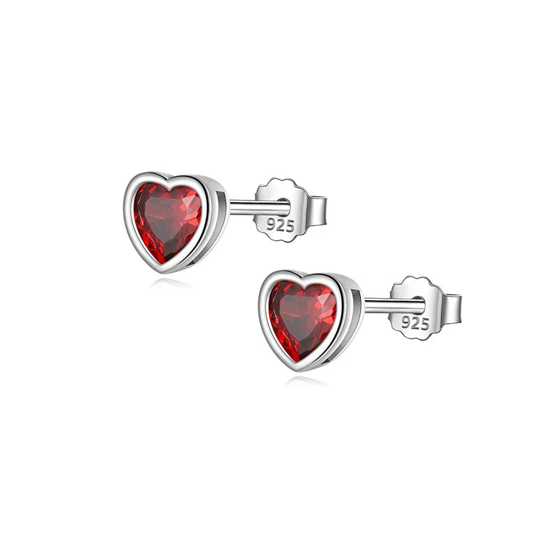 Aretes Corazón Brillante con Zirconia