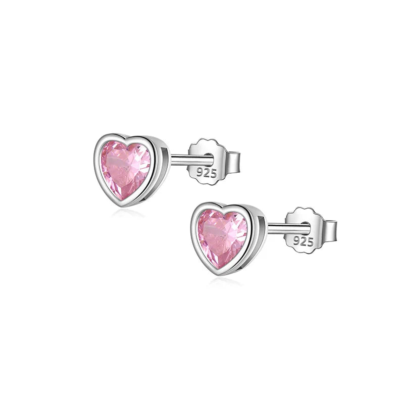 Aretes Corazón Brillante con Zirconia