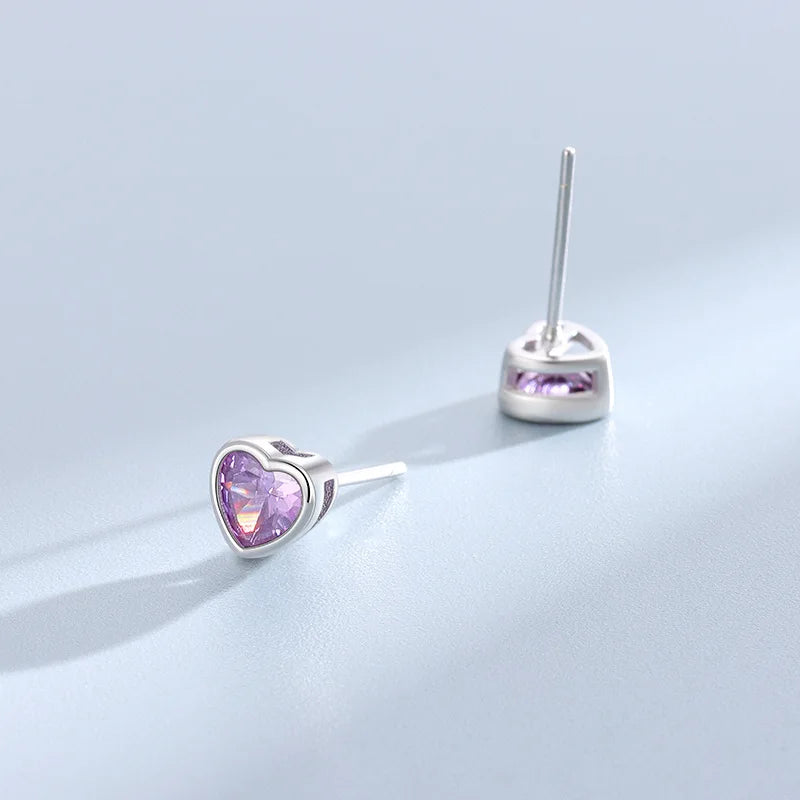 Aretes Corazón Brillante con Zirconia
