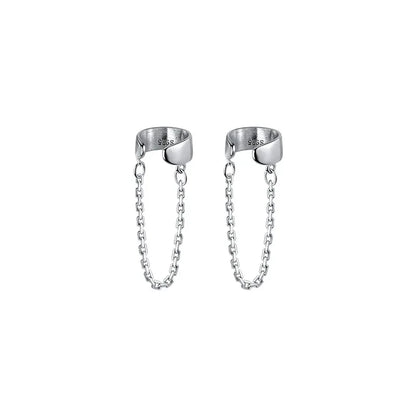 Aretes de Clip Cadena Lisa