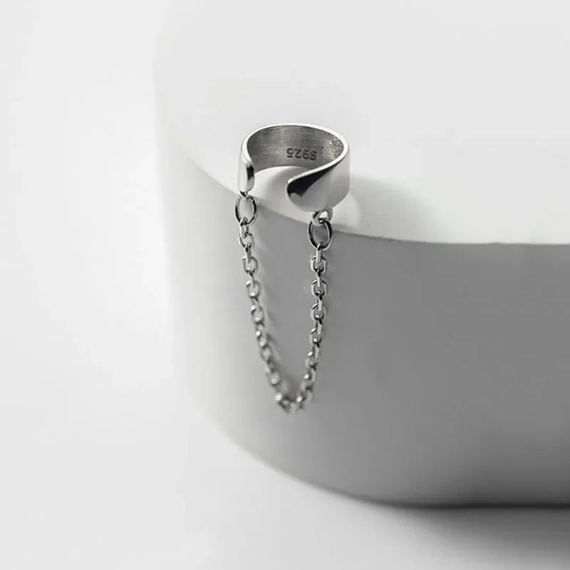 Aretes de Clip Cadena Lisa