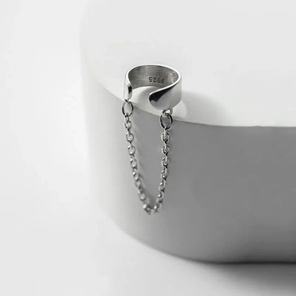 Aretes de Clip Cadena Lisa
