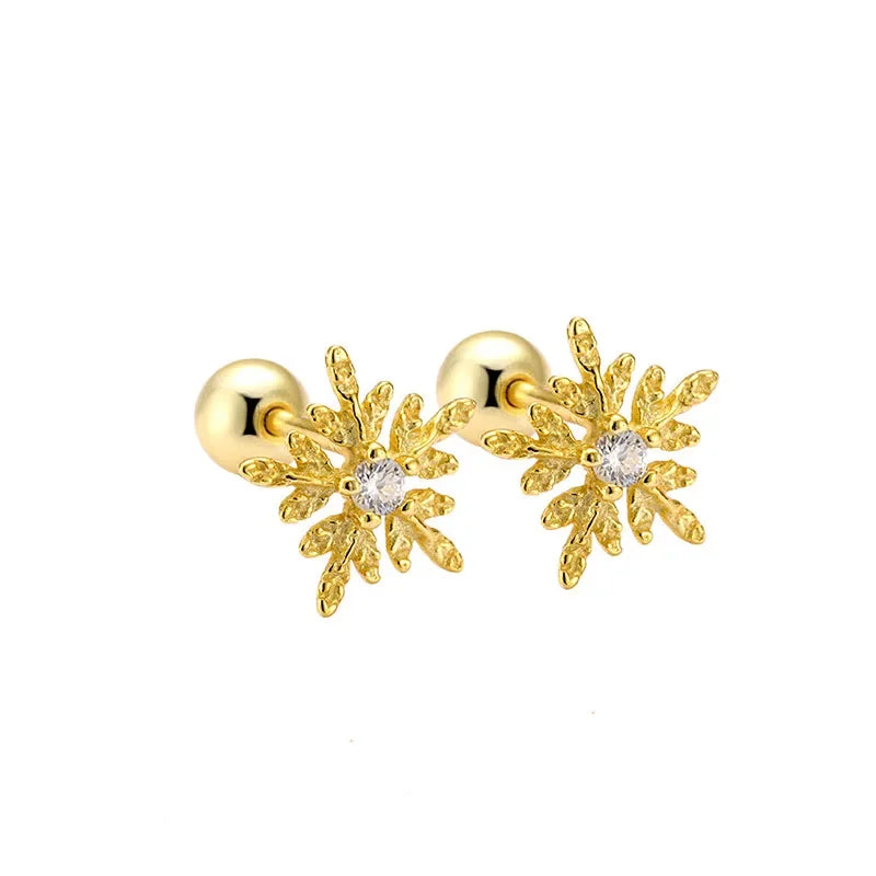 Aretes Trébol con Rosca