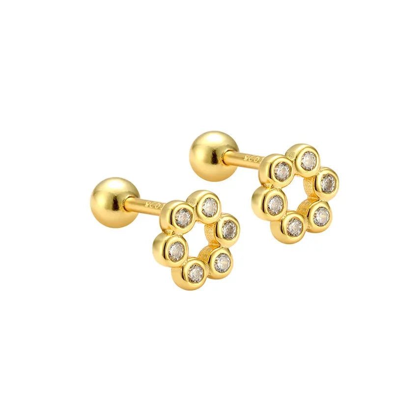 Aretes Trébol con Rosca