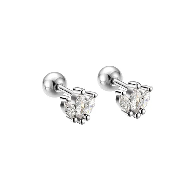 Aretes Trébol con Rosca