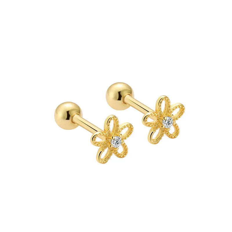 Aretes Trébol con Rosca