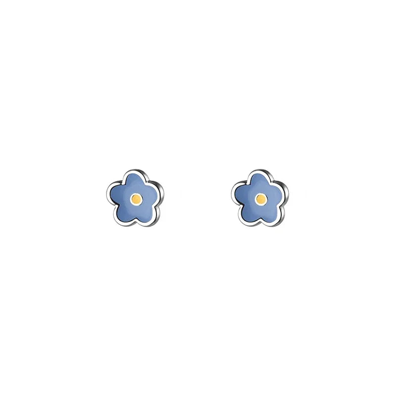 Aretes Mini Flor Esmaltada
