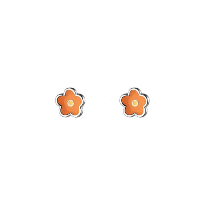 Aretes Mini Flor Esmaltada