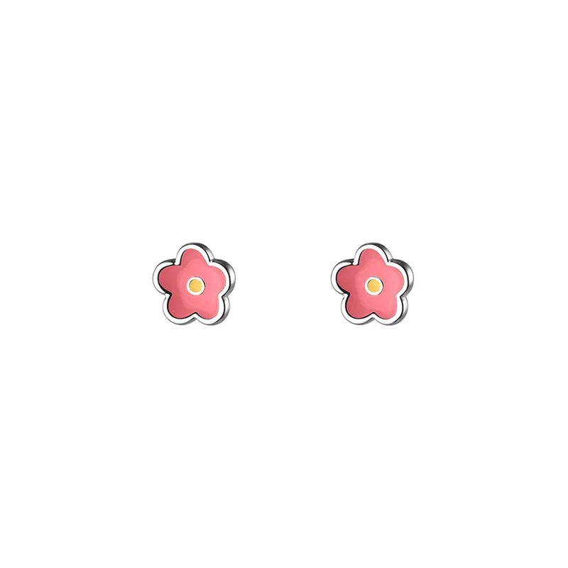 Aretes Mini Flor Esmaltada