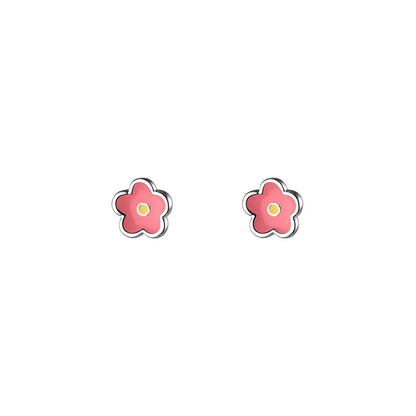 Aretes Mini Flor Esmaltada