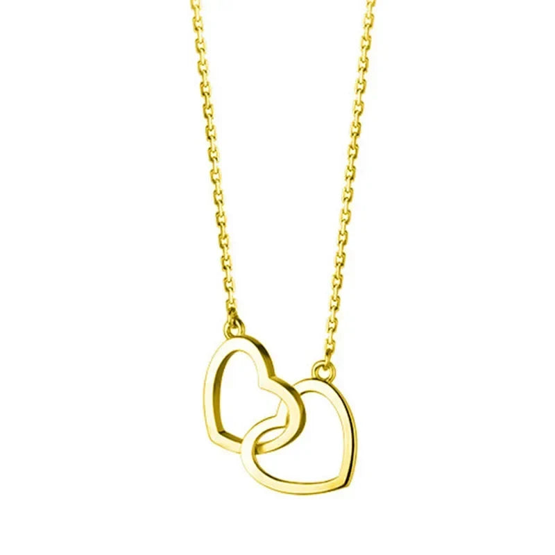 Collar Corto Doble Corazón