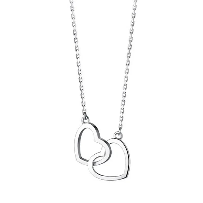 Collar Corto Doble Corazón