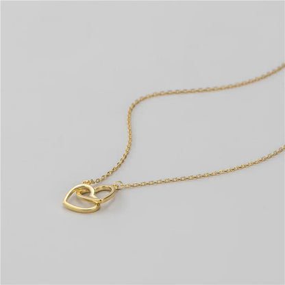 Collar Corto Doble Corazón