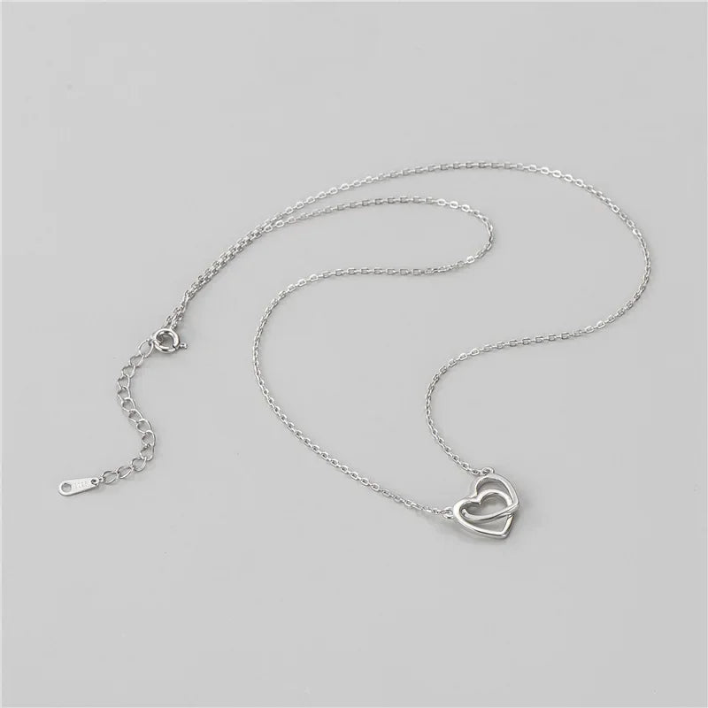 Collar Corto Doble Corazón