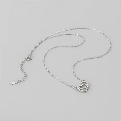 Collar Corto Doble Corazón