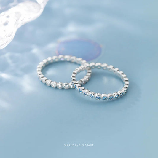 Anillo Fino con Zirconia de Color