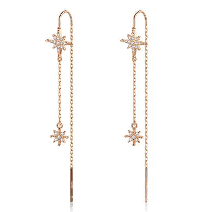 Aretes Colgantes Estrella con Zirconias