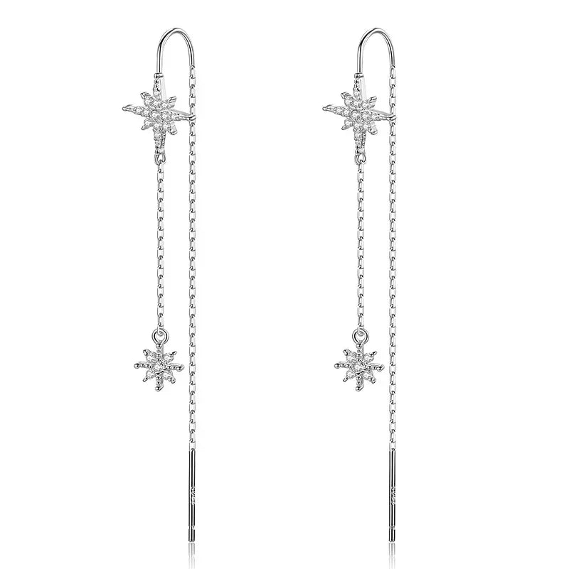 Aretes Colgantes Estrella con Zirconias
