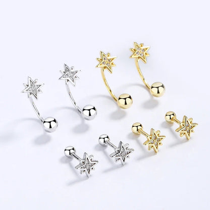 Aretes Estrella con Zirconia Blanca