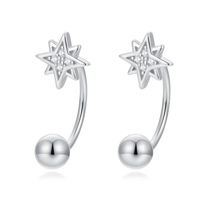 Aretes Estrella con Zirconia Blanca