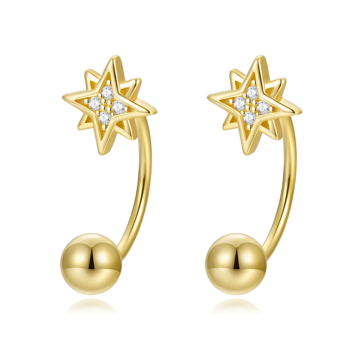 Aretes Estrella con Zirconia Blanca