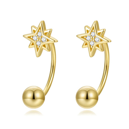 Aretes Estrella con Zirconia Blanca