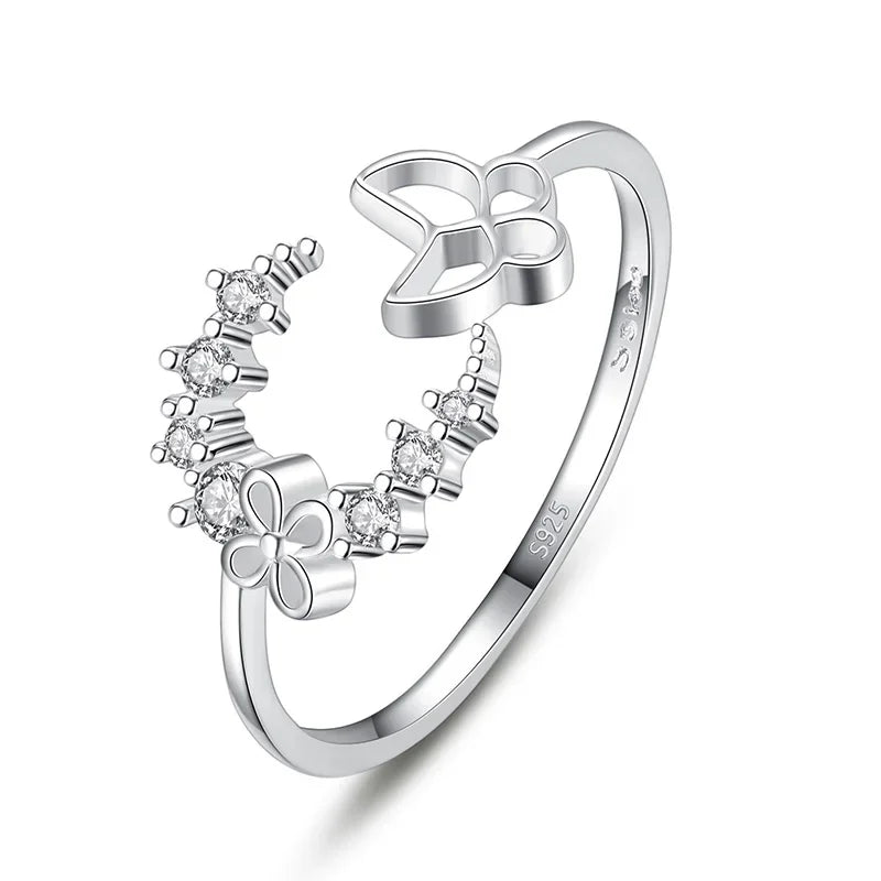 Anillo Luna y Estrella con Zirconias en Varios Diseños