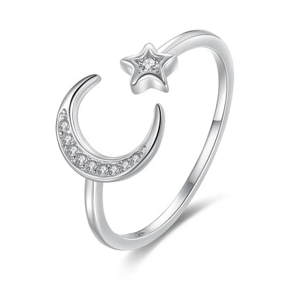 Anillo Luna y Estrella con Zirconias en Varios Diseños