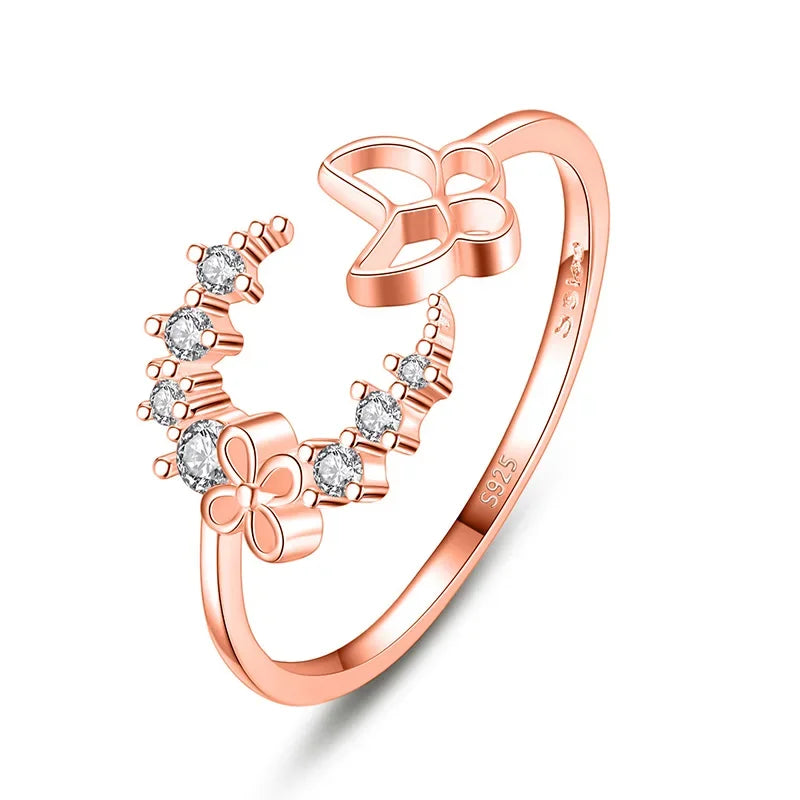 Anillo Luna y Estrella con Zirconias en Varios Diseños
