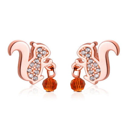 Aretes Ardilla con Zirconias Brillantes