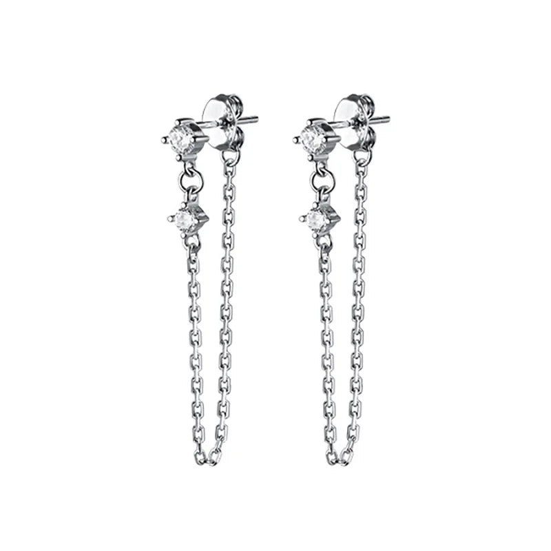 Aretes Eslabones con Zirconias