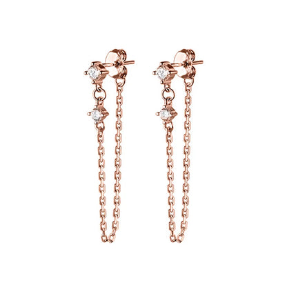 Aretes Eslabones con Zirconias