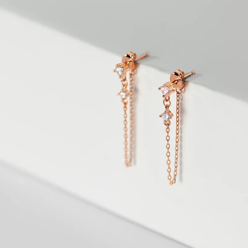 Aretes Eslabones con Zirconias