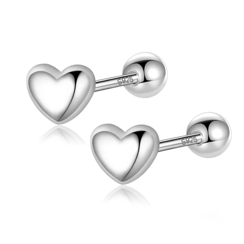 Aretes Corazón Romántico Plateado o Rosado
