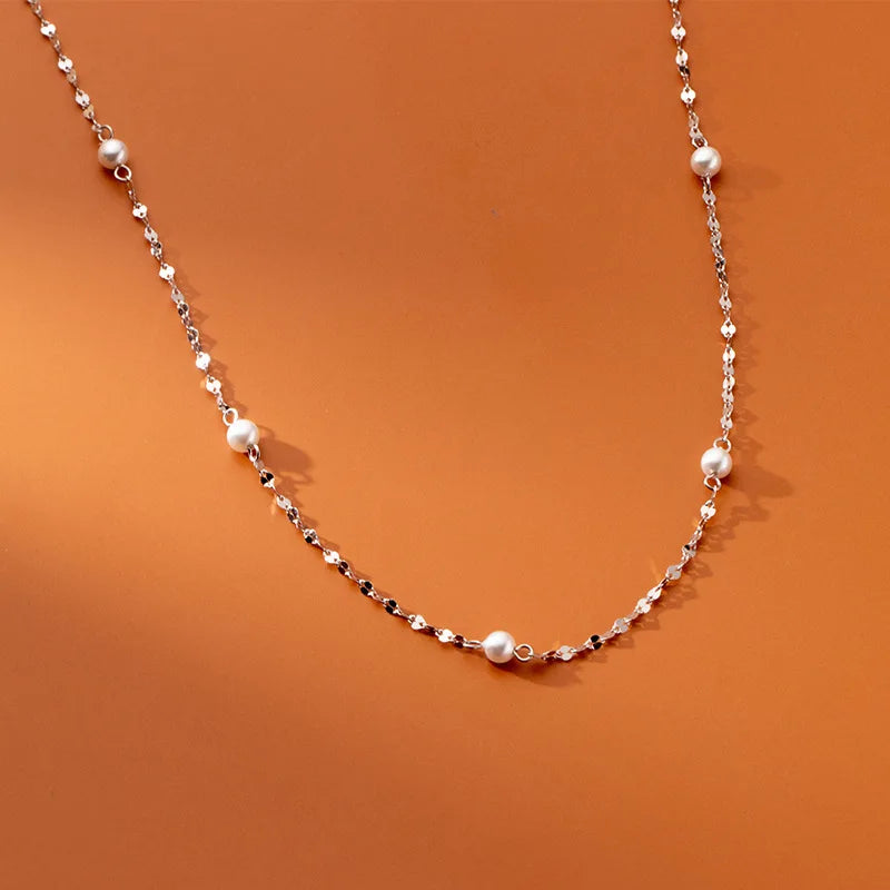 Collar de Clavícula con Perlas
