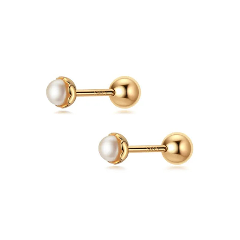 Aretes Perla con Rosca
