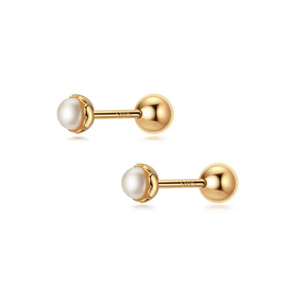 Aretes Perla con Rosca