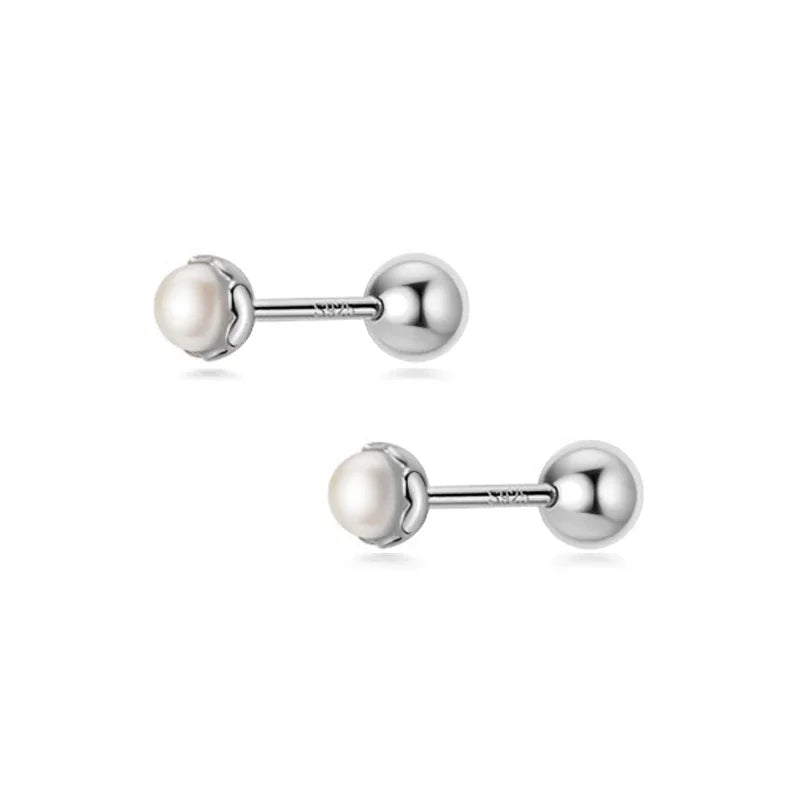 Aretes Perla con Rosca