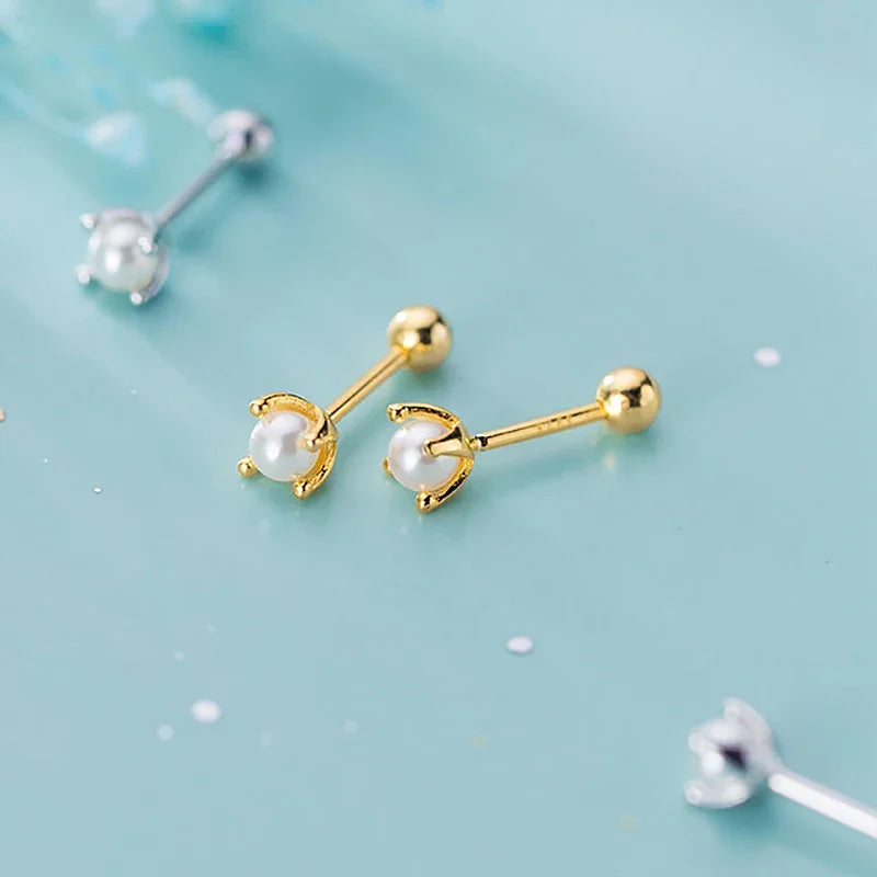 Aretes Perla con Rosca