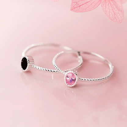 Anillo con Zirconias Negras o Rosas