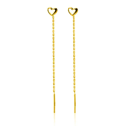 Aretes Largos Corazón Liso 10 cm