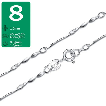 Collar Cadena Fina Ondas o Serpiente