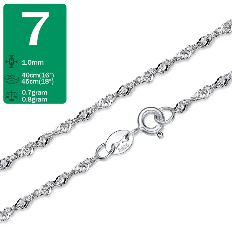 Collar Cadena Fina Ondas o Serpiente