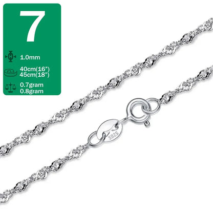 Collar Cadena Fina Ondas o Serpiente