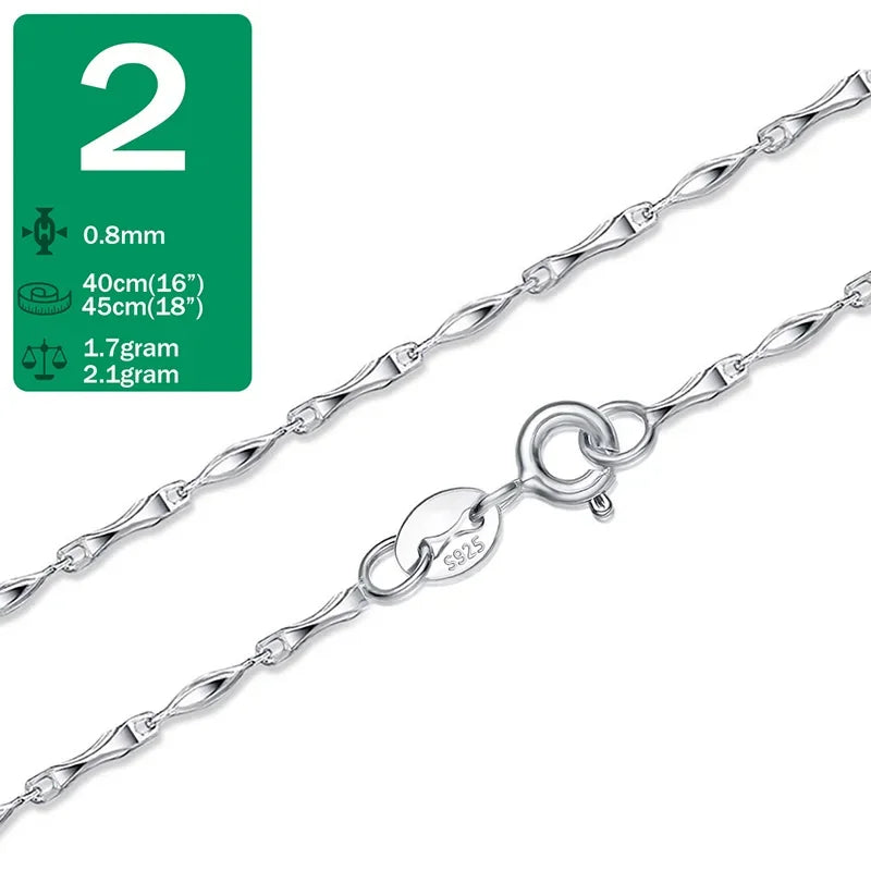 Collar Cadena Fina Ondas o Serpiente