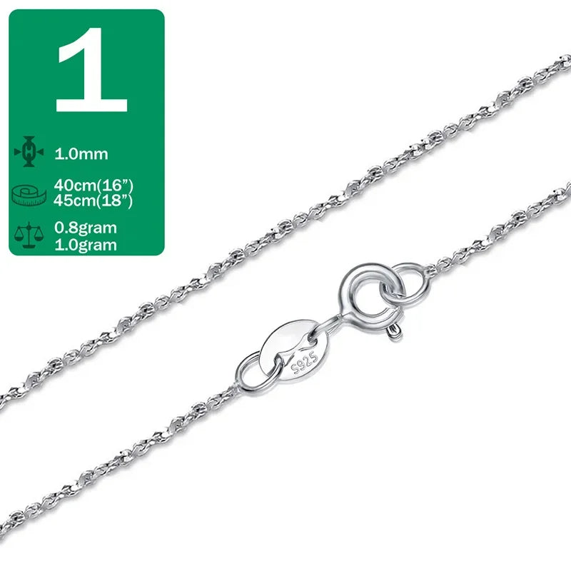 Collar Cadena Fina Ondas o Serpiente