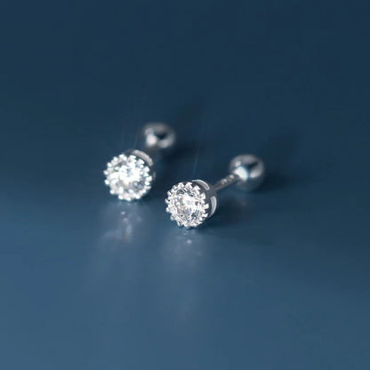Aretes Minimalistas con Zirconia